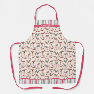 Tablier Motif pomme automne avec bandes