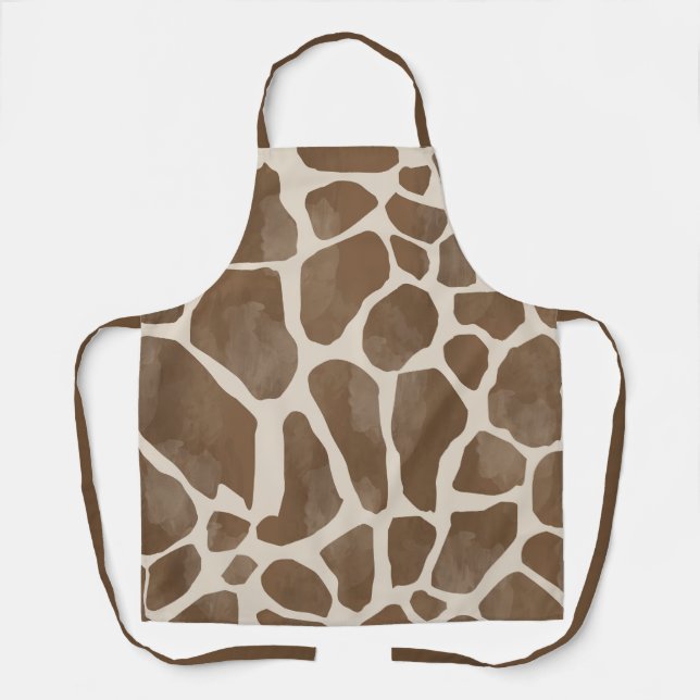 Tablier Motif Poster de animal de Giraffe d'aquarelle (Recto)