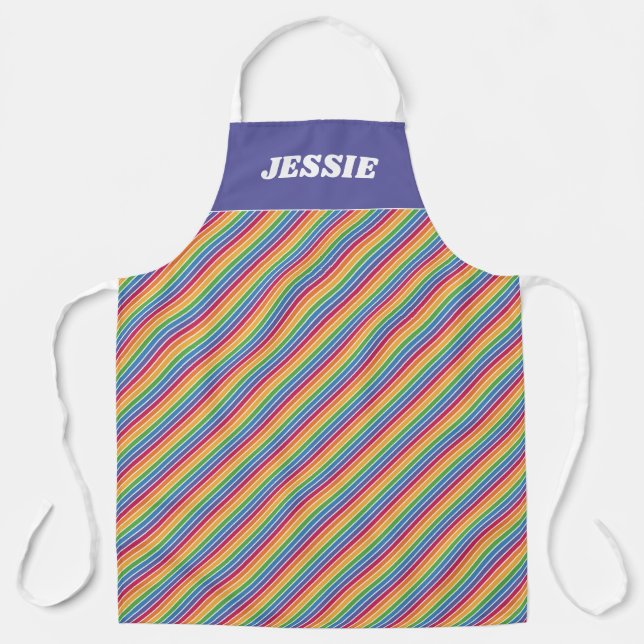 Tablier Motif Rainbow Stripes (Recto)