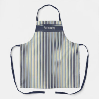 Tablier Motif rayé monochrome marine et crème