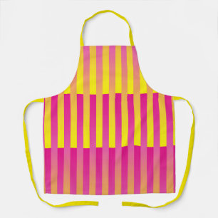 Tablier Motif rayé rose jaune orange
