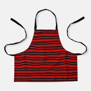 Tablier Motif Rayures Rouges et Noires