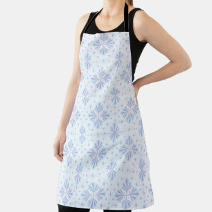 Tablier Motif répétitif floral géométrique bleu pastel