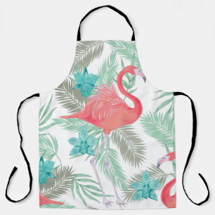 Tablier Motif romantique sans couture avec oiseau flamant