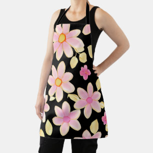 Tablier Motif rose et noir