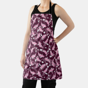 Tablier Motif rose et violet - Carpe Koï