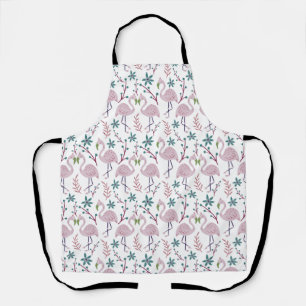 Tablier Motif rose flamingo sans couture sur arrière - pla