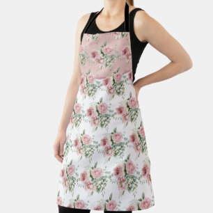 Tablier Motif Rose rose