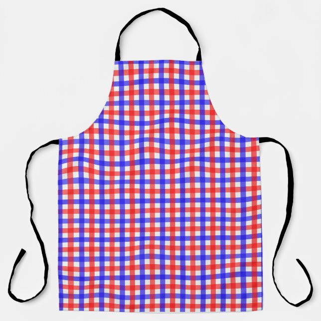 Tablier Motif rouge bleu En vichy (Recto)
