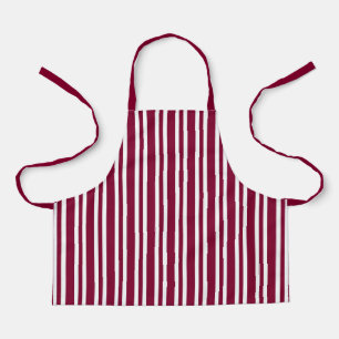 Tablier Motif sans couture à rayures blanches et burgundy
