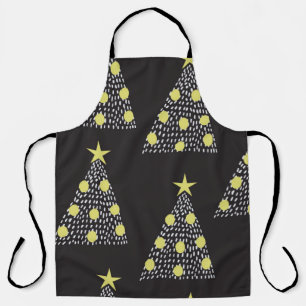 Tablier Motif sans couture avec arbres de Noël dessinés à
