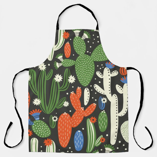 Tablier motif sans couture avec cactus sur arrière - plan  (Recto)