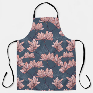 Tablier Motif sans couture avec de belles fleurs de magnol