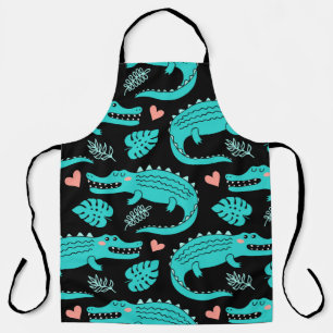 Tablier Motif sans couture avec de mignons crocodiles de d