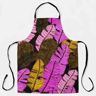 Tablier Motif sans couture avec feuilles tropicaux dessiné