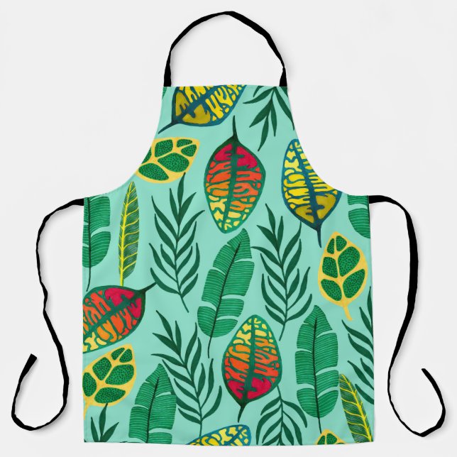 Tablier Motif sans couture avec feuilles tropicaux. L'art  (Recto)