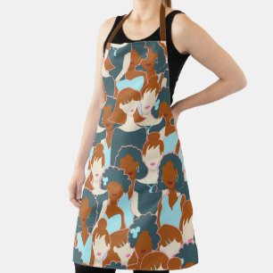 Tablier Motif sans couture avec filles noires et blanches