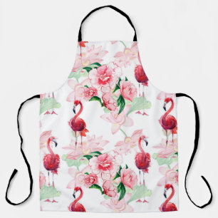 Tablier Motif sans couture avec flamant rose