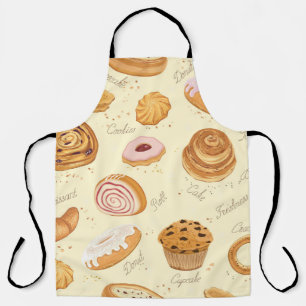 Tablier Motif sans couture avec pâtisseries variées