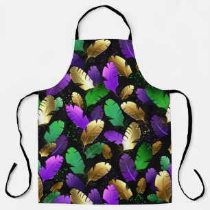 Tablier Motif sans couture avec plumes de Mardi Gras