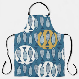 Tablier Motif sans couture avec poisson bleu inspiré de sc