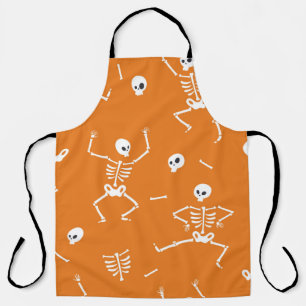 Tablier Motif sans couture avec squelettes d'Halloween amu