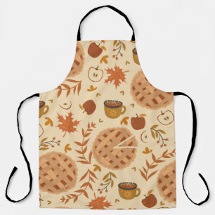Tablier Motif sans couture avec tarte aux pommes, pommes e