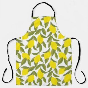 Tablier Motif sans couture de citronnier jaune
