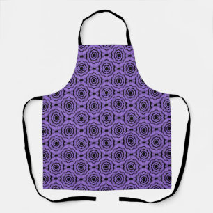 Tablier Motif sans couture de fleurs noir violet