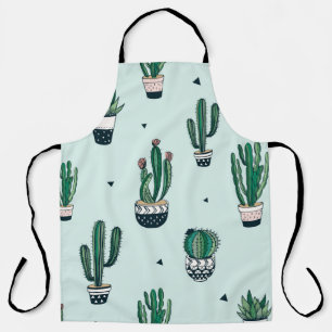 Tablier Motif sans couture dessiné à la main avec cactus