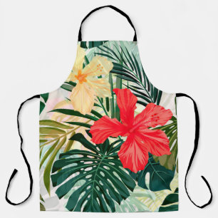 Tablier Motif sans couture hawaïenne couleur été avec métr