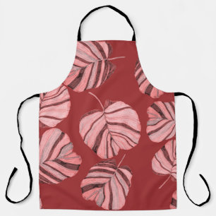 Tablier Motif sans faille créative avec feuilles tropicaux