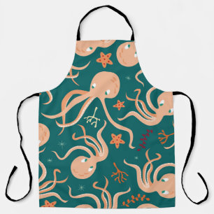 Tablier Motif sans joint avec des animaux sous-marins, cu