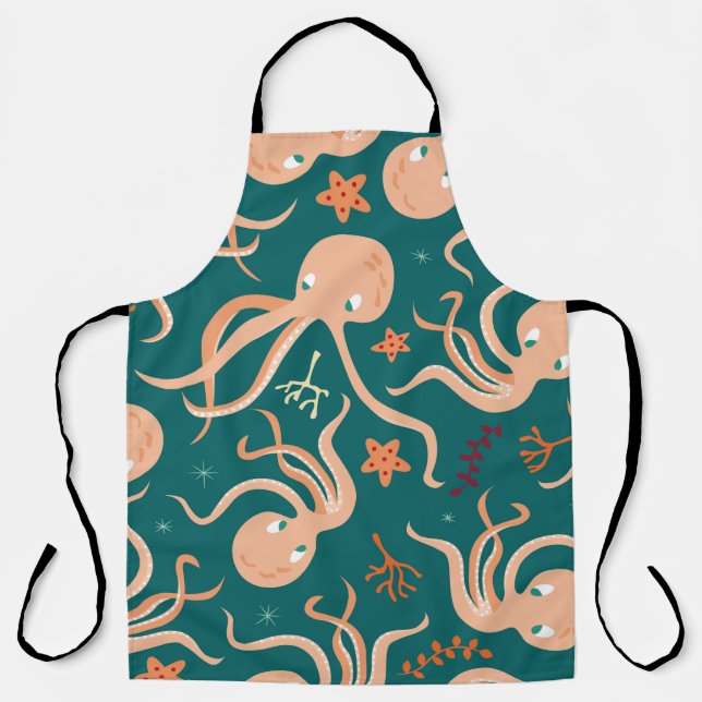 Tablier Motif sans joint avec des animaux sous-marins, cu (Recto)