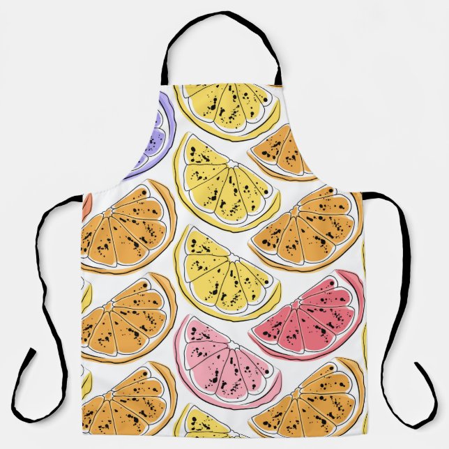 Tablier Motif sans soudure au citron. arrière - plan d'été (Recto)
