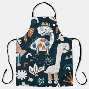 Tablier Motif sans soudure enfant avec dinosaure dessiné à