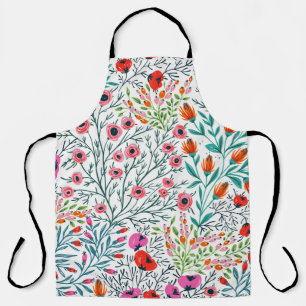 Tablier  motif sans soudure fleurie avec fleurs d'été,