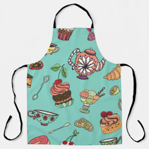 Tablier motif sans soudure vintage avec gâteaux