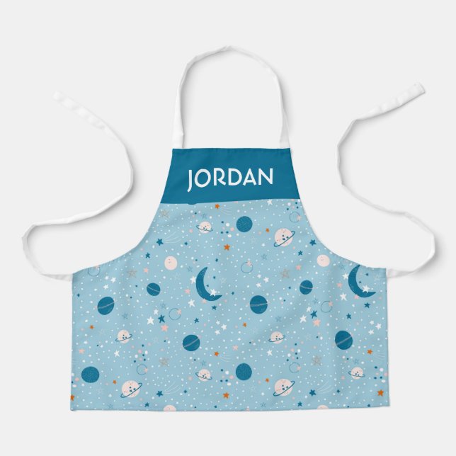 Tablier Motif Sky & Space bleu (Recto)