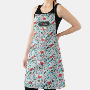 Tablier Motif sushi bleu mou