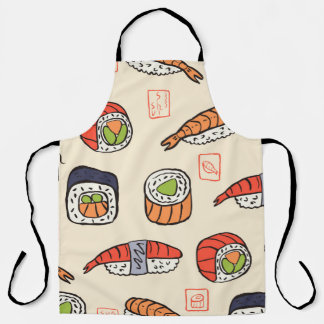 Tablier motif sushi transparent