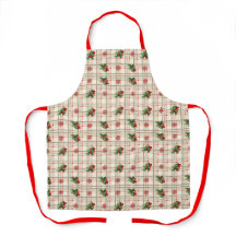 Motif Tartan de Noël avec houx et flocons de neige