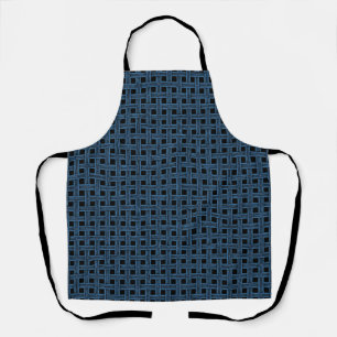 Tablier Motif Tissé Noir Bleu