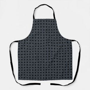 Tablier Motif Tissé Noir Bleu
