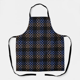 Tablier Motif Tissé Noir Bleu