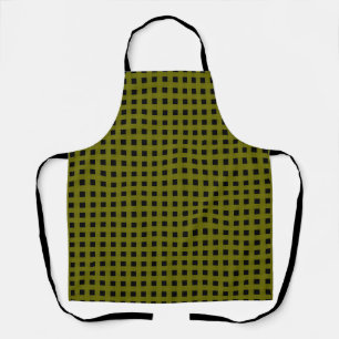 Tablier Motif Tissé Vert Noir