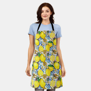 Tablier Motif traditionnel méditerranéen aux citrons