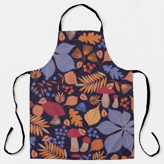 Tablier Motif transparent à l'automne avec feuilles, branc (Recto)