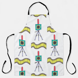 Tablier Motif transparent avec caméras et bandes de film 