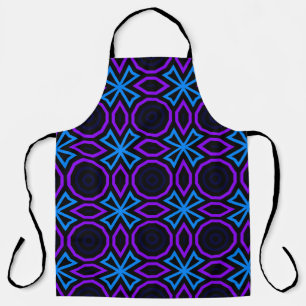 Tablier Motif transparent bleu et noir avec géométrie simp